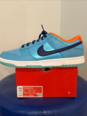 Nike Dunk Low SE Turquoise Navy Orange Low Top Sneaker
